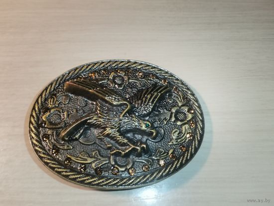 Декоративная, латунная пряга "Орёл", размер 9*7 см.