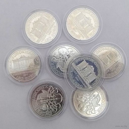1oz Серебро, Австрия 2010г. ( 8 монет )