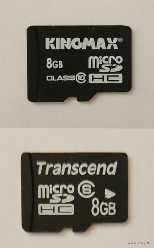Карта памяти microSD 8 GB 8ГБ Transcend Kingmax (в Лоте 2 шт)