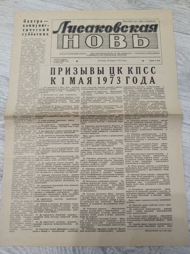 Лисаковская новь. Апрель 1973