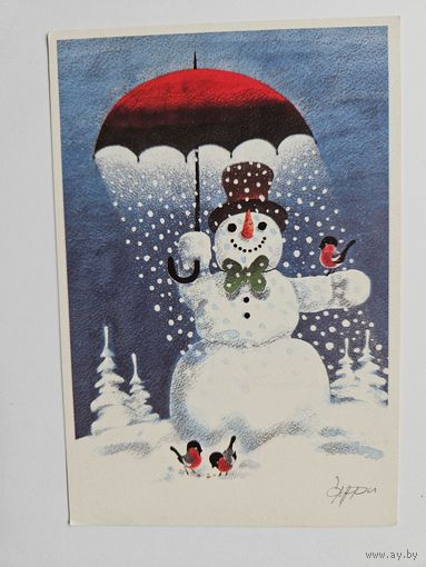 1987 Снеговик Зонт Финляндия С новым годом
