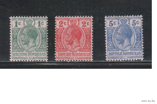 Британский Гондурас-1915,(Мих.76-78)  * , Британские колонии, Стандарт,Король(полная серия)
