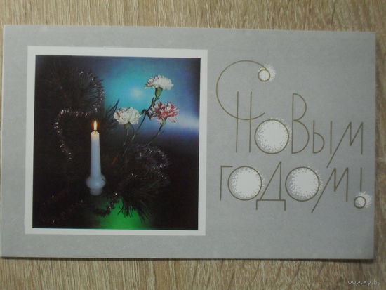 ДВОЙНАЯ ПОДПИСАННАЯ ОТКРЫТКА СССР. "С НОВЫМ ГОДОМ". фото. В. ЗЕЛЕНОВОЙ. 1989 год.