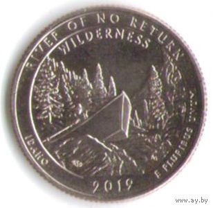 25 центов 2019 г. Парк=50 Резерват им. Франка Черча Айдахо Двор S _состояние UNC