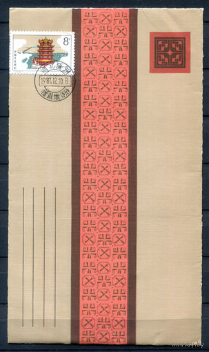 Китай - 1987г. - башня журавля, архитектура, FDC/КПД - 1 конверт с гашением первого дня - . #3-WB-76-CP-7