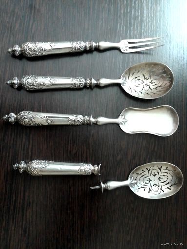 Столовые приборы серебро 950 пробы Франция Париж конец 19 начало 20 века