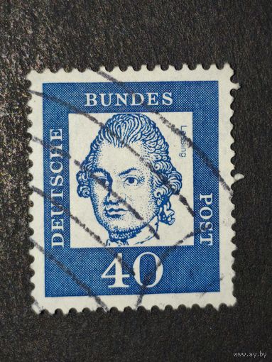 Германия 1961. Известные немцы. Готхольд Эфраим Лессинг (1729-1781), поэт и философ