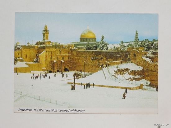 Открытка Израиль снег в Иерусалиме1980-е 10х15 см