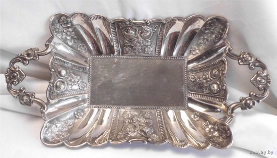 Визитница Поднос для визиток 40 х 20 см Серебрение