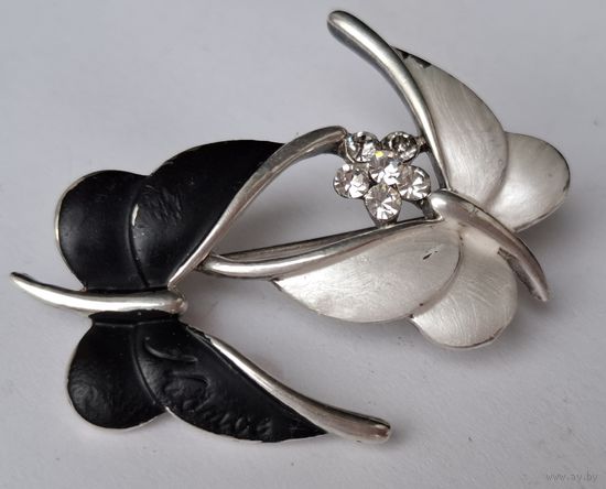 Брошь. Две бабочки. Клеймо