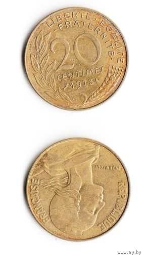 20 сантимов Франция 1973 год