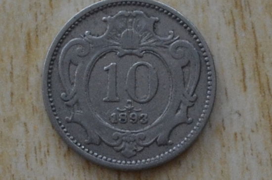 Австрия 10 геллеров 1893
