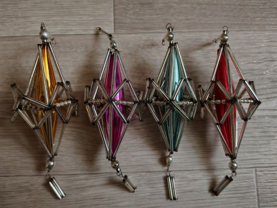 Елочная игрушка СССР стеклярус 21 см