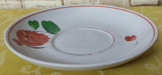 Блюдце эпохи СССР. Бориславский фарфоровый завод (Борислав),1974-1984 гг