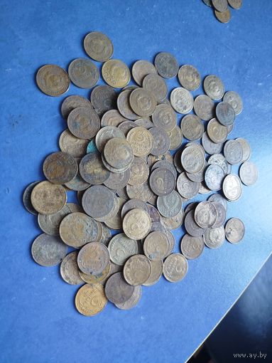 Лот монет 3 копейки ранние (115шт)