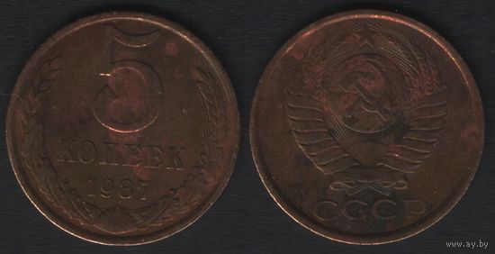 СССР y129a 5 копеек 1987 год (amw