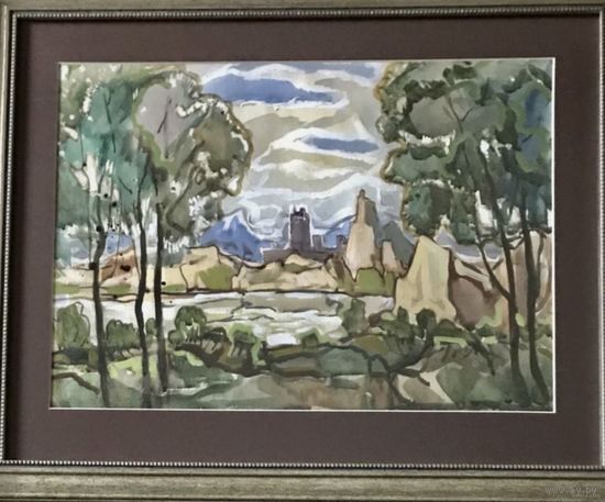 Кубарев В.Г;55/68см; бумага,гуашь,акварель. 55х68 см с рамой и паспарту.
