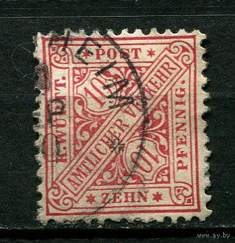 Германские земли - Вюртемберг - 1881 - Цифры 10Pf - [Mi.203] - 1 марка. Гашеная.  (Лот 132BR)