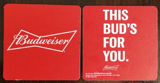 Подставка под пиво Budweiser No 23 /Великобритания/