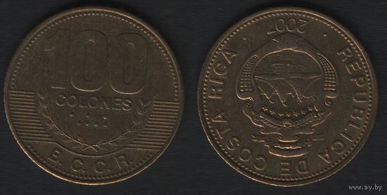 Коста-Рика km240 100 колон 2007 год km240a (_4 ТОРГ ЛЮБОЙ