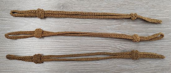 Шнуры на фуражку. Проволочная филигрань. 3 штуки.