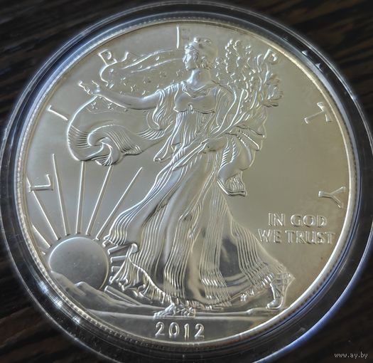 США 1 доллар, 2012 года. Американский серебряный орёл. Унция. UNC