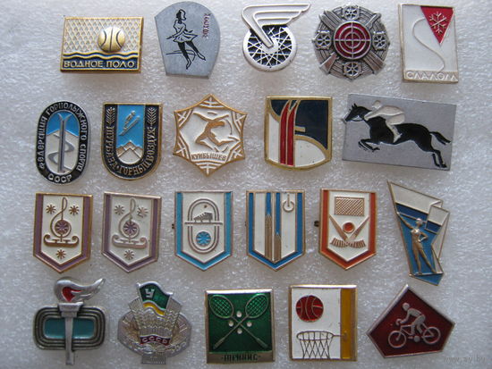 Виды спорта, цена за 1 шт., на выбор.