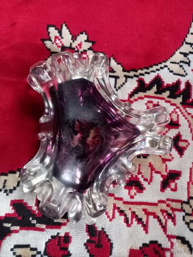 Пепельница цветное стекло тяжелая