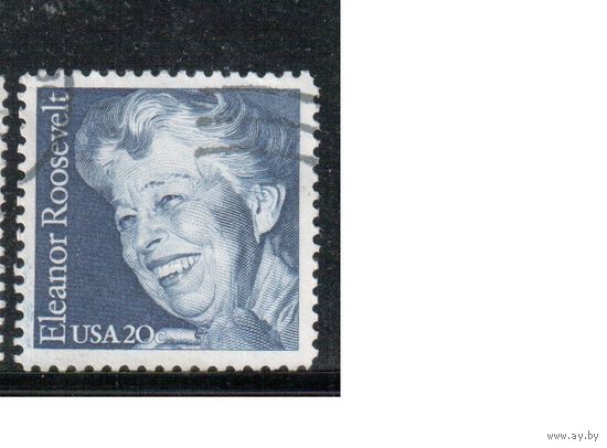 США-1984, (Мих.1714) , гаш., Личности,Элеонора Рузвельт (одиночка),