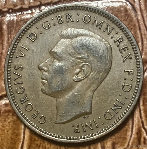 Монета Великобритания 1/2 пенни 1947 год. Парусник. Георг VI