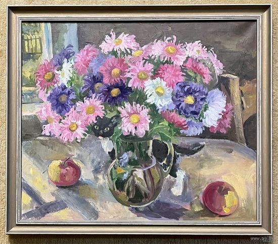 Берегейко О.Г "Осеннее окно", 2014г. Холст, масло. Размер 60х70 см.