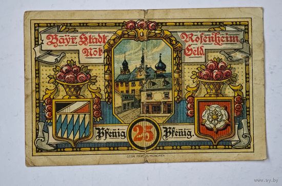 1921 год 25 пфеннигов Германия нотгельд