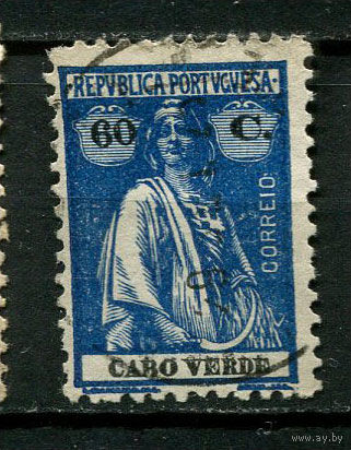 Португальские колонии - Кабо-Верде - 1921/1922 - Жница 60C - [Mi.189] - 1 марка. Гашеная.  (Лот 30Jw)-T9P1