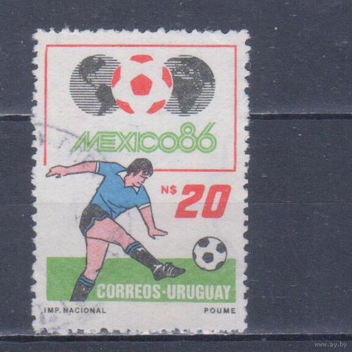 [2119] Уругвай 1986. Спорт.Футбол.Чемпионат мира. Одиночный выпуск. Гашеная марка.