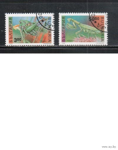 Болгария-1992, (Мих.406-4017),    гаш. ,Фауна, Насекомые (полная серия)