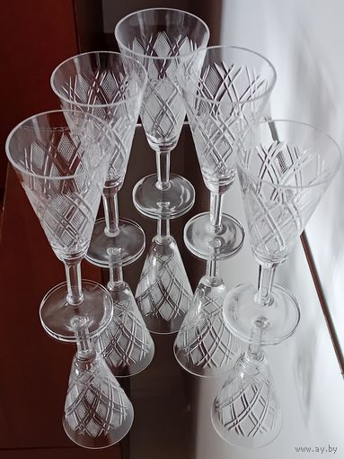 Фужеры. Высота 20 см. Хрусталь