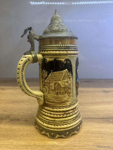 Очень старый пивной бокал в коллекцию, клеймо, Европа, много лотов с рубля