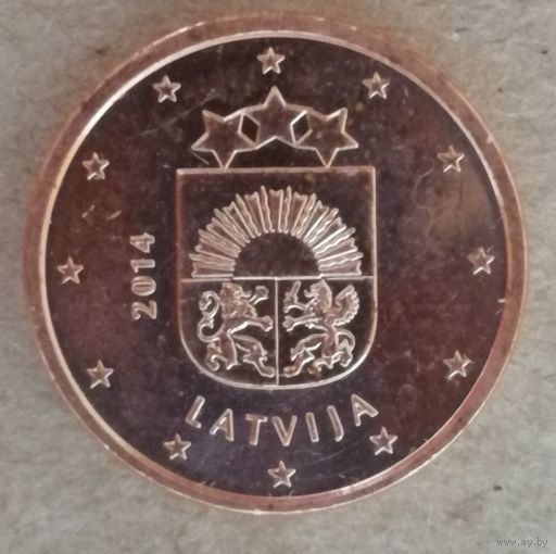 Латвия 1 евроцент 2014 год, KM# 150