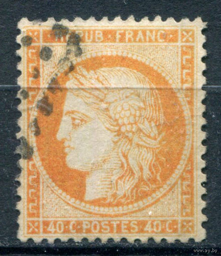 Франция - 1870г. - Церера, 40 с - 1 марка - гашёная [Mi 35]. #2-Fr-49-KS-2