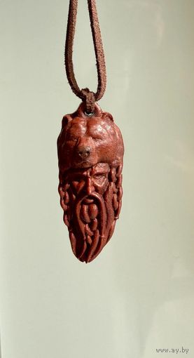 Подвеска, кулон Велес в обличии медведя Красное дерево