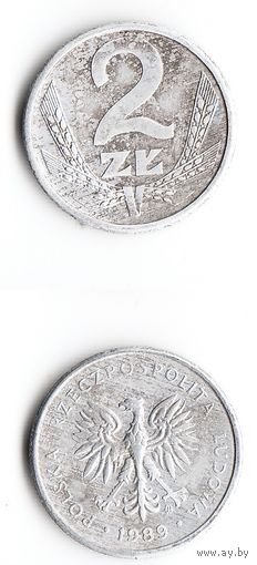 2 злотых Польша 1989 года
