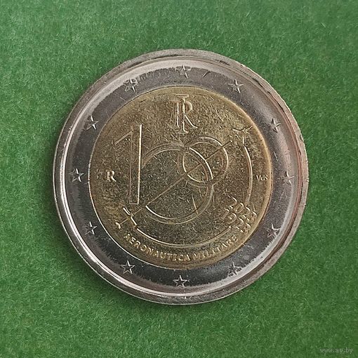 Италия 2 евро 2023 "100 лет военной авиации". UNC из ролла.