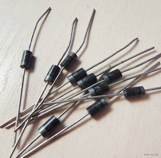 P6KE15A ((цена за 10 шт)) 600Вт, 15В, Защитный диод двунаправленный, [DO-15] P6KE15 р6ке15