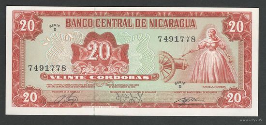 Никарагуа 20 кордоба 1978 года. Тип P-129. Состояние UNC!