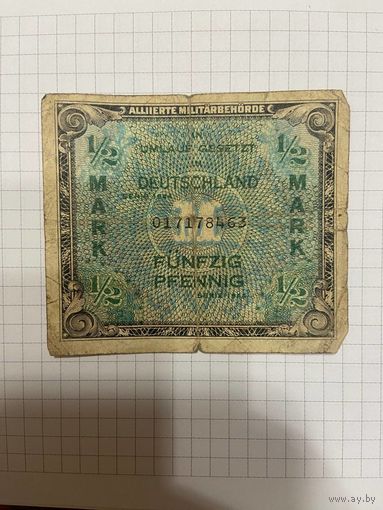 Германия 1/2 марок 1944 г союзная оккупация-1101