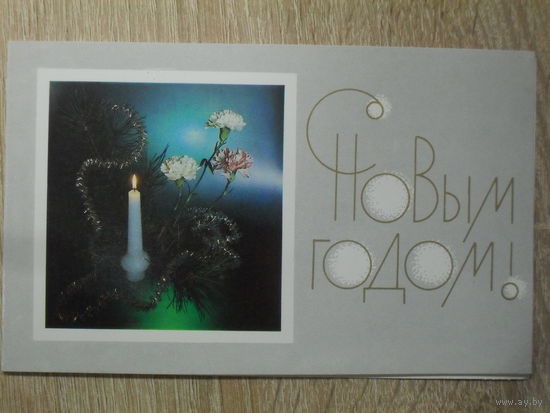 ДВОЙНАЯ ПОДПИСАННАЯ ОТКРЫТКА СССР. "С НОВЫМ ГОДОМ". фото. В. ЗЕЛЕНОВОЙ. 1989 год.