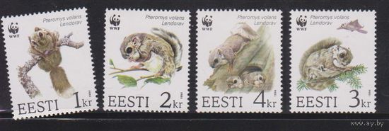 ЭСТОНИЯ 1994 ГОД WWF - БЕЛКИ-ЛЕТЯГИ МИ 229-232  ** Фауна