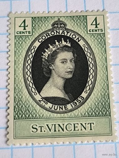БРИТАНСКИЕ КОЛОНИИ СЕНТ-ВИНСЕНТ 1953 ГОД КОРОНАЦИЯ ЕЛИЗАВЕТЫ II