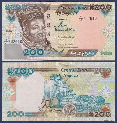 Нигерия, 200 найра 2020 г, P-29t (P, политик Ахмаду Белло, быки), UNC