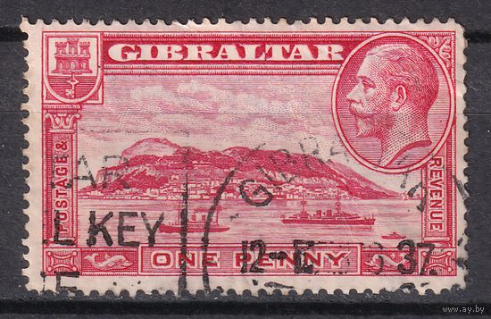 134.BrK. Великобритания. Колонии. Гибралтар. Скала. Георг V. 1P. 1931 г. Mi.#96A.